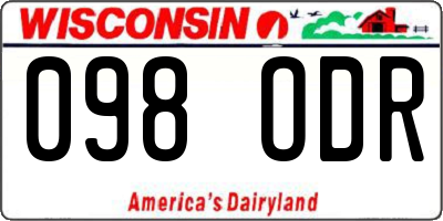 WI license plate 098ODR