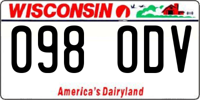 WI license plate 098ODV