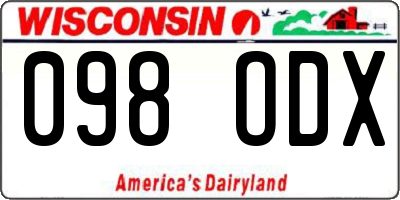 WI license plate 098ODX