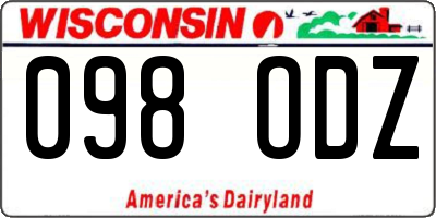 WI license plate 098ODZ