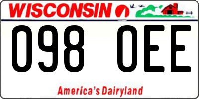 WI license plate 098OEE