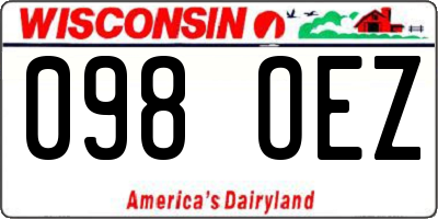 WI license plate 098OEZ