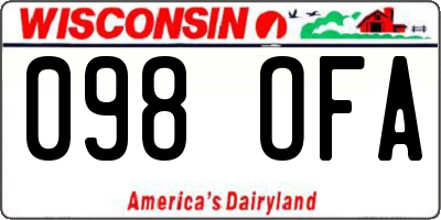 WI license plate 098OFA