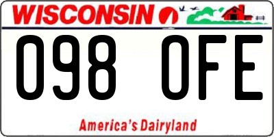 WI license plate 098OFE
