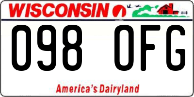 WI license plate 098OFG