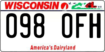 WI license plate 098OFH