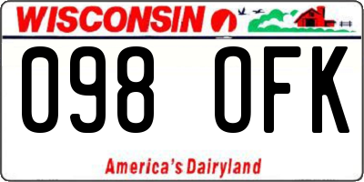 WI license plate 098OFK