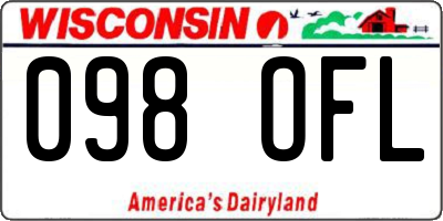 WI license plate 098OFL