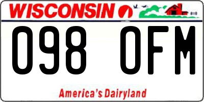 WI license plate 098OFM