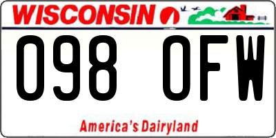 WI license plate 098OFW
