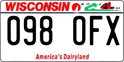 WI license plate 098OFX