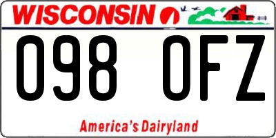 WI license plate 098OFZ
