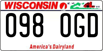 WI license plate 098OGD