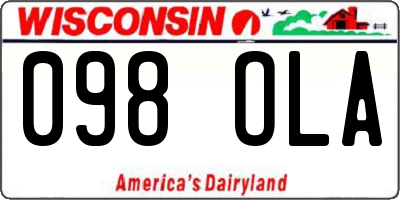 WI license plate 098OLA