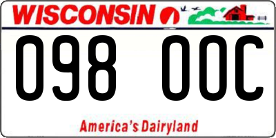 WI license plate 098OOC