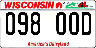 WI license plate 098OOD