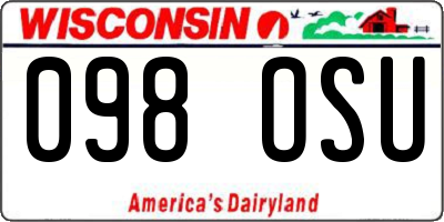 WI license plate 098OSU