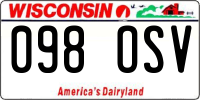 WI license plate 098OSV