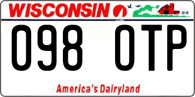 WI license plate 098OTP
