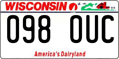 WI license plate 098OUC