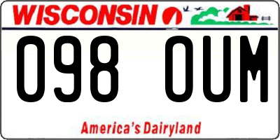 WI license plate 098OUM