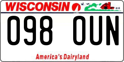 WI license plate 098OUN