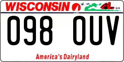 WI license plate 098OUV