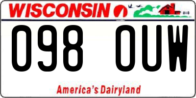 WI license plate 098OUW