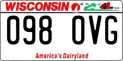WI license plate 098OVG