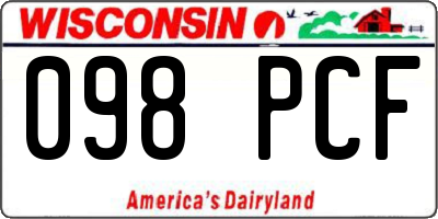 WI license plate 098PCF