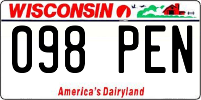 WI license plate 098PEN