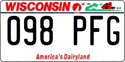 WI license plate 098PFG