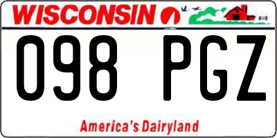 WI license plate 098PGZ
