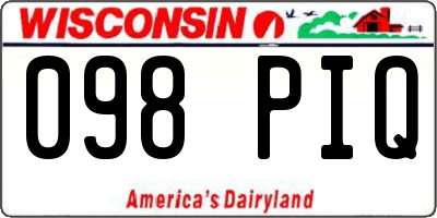 WI license plate 098PIQ