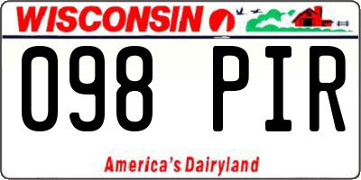 WI license plate 098PIR