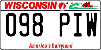 WI license plate 098PIW