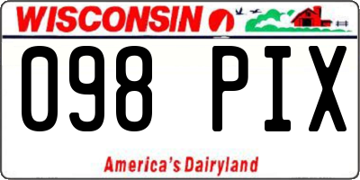 WI license plate 098PIX
