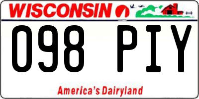 WI license plate 098PIY