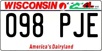 WI license plate 098PJE