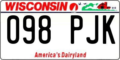 WI license plate 098PJK