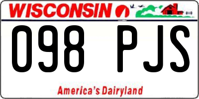 WI license plate 098PJS