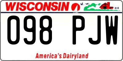 WI license plate 098PJW