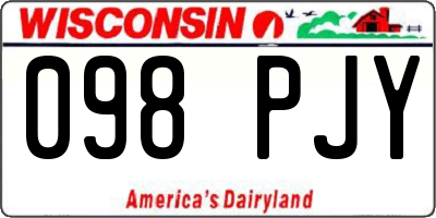 WI license plate 098PJY