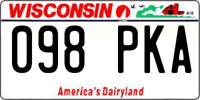 WI license plate 098PKA