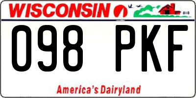 WI license plate 098PKF