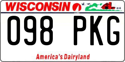 WI license plate 098PKG