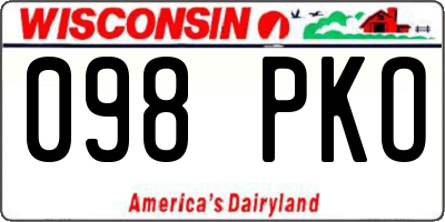 WI license plate 098PKO