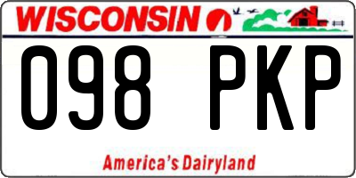 WI license plate 098PKP