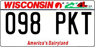 WI license plate 098PKT