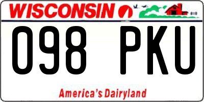WI license plate 098PKU